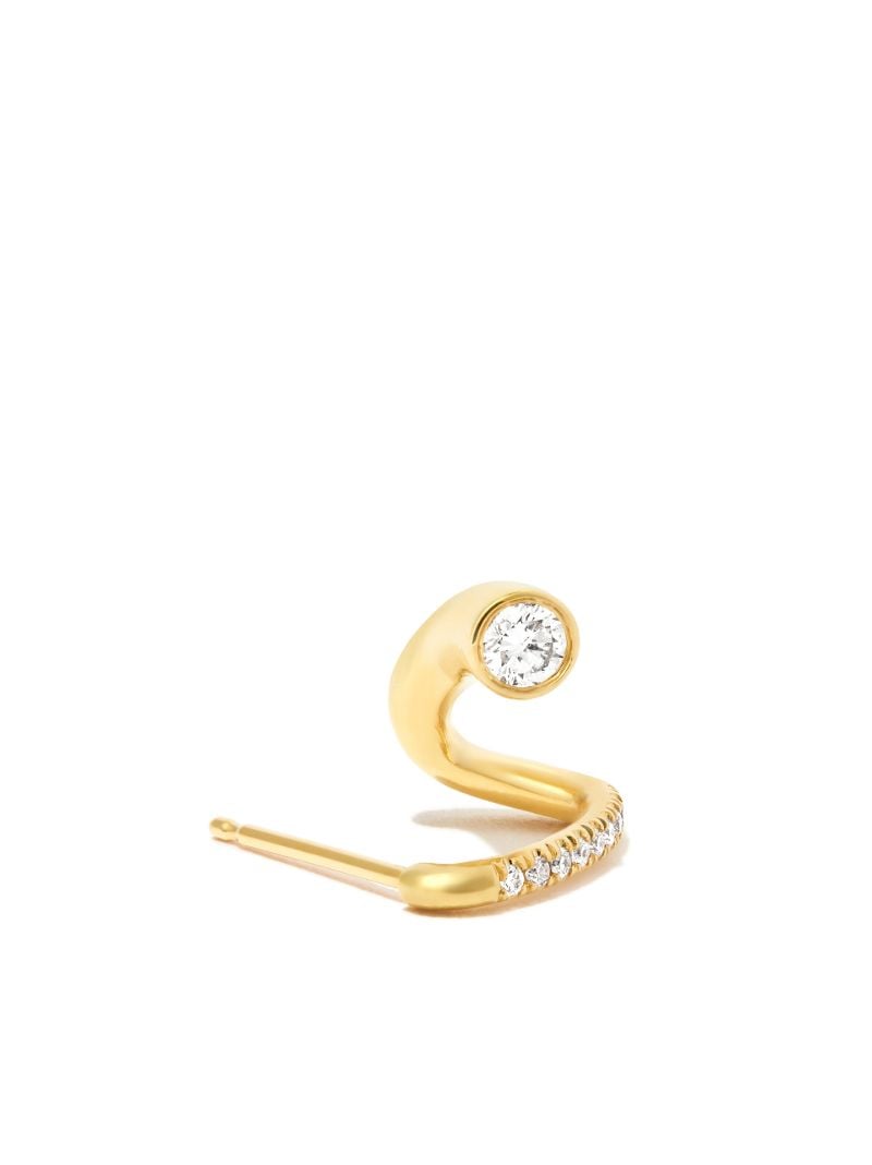 18k Yellow Gold Peak Diamond Single Earring