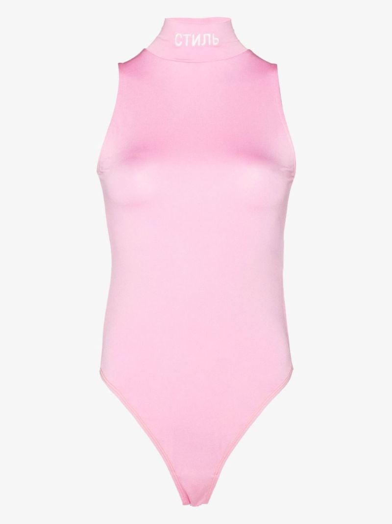 Turtleneck Sleeveless Jersey Bodysuit
