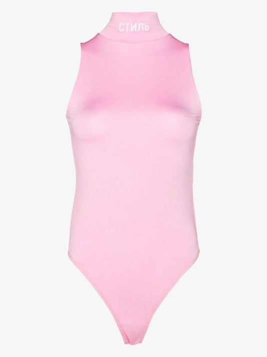 Turtleneck Sleeveless Jersey Bodysuit