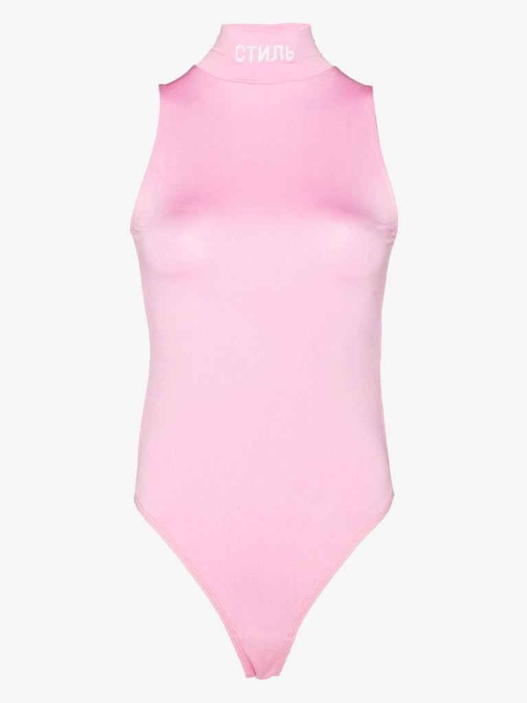 Turtleneck Sleeveless Jersey Bodysuit