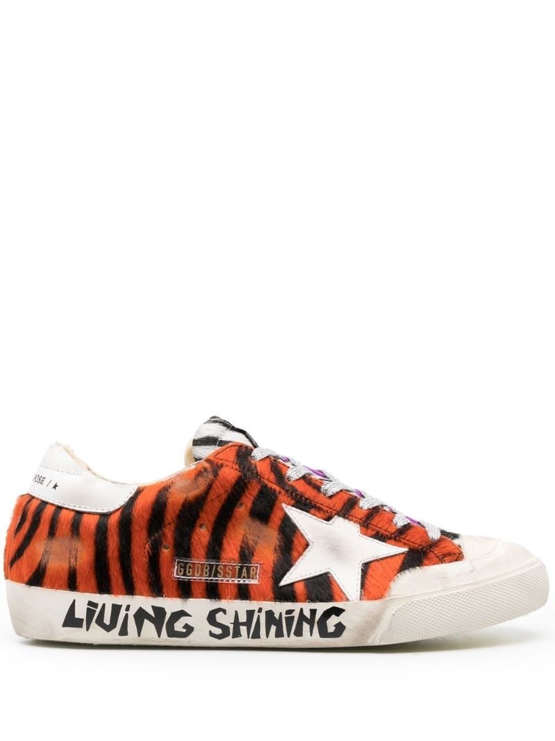 Orange Super-star Low-top Leather Sneakers