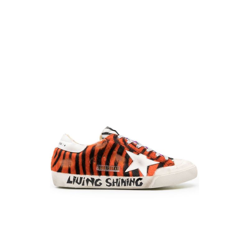 Orange Super-star Low-top Leather Sneakers