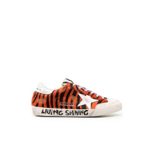 Orange Super-star Low-top Leather Sneakers