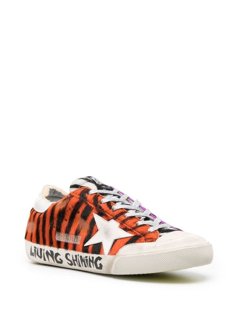 Orange Super-star Low-top Leather Sneakers
