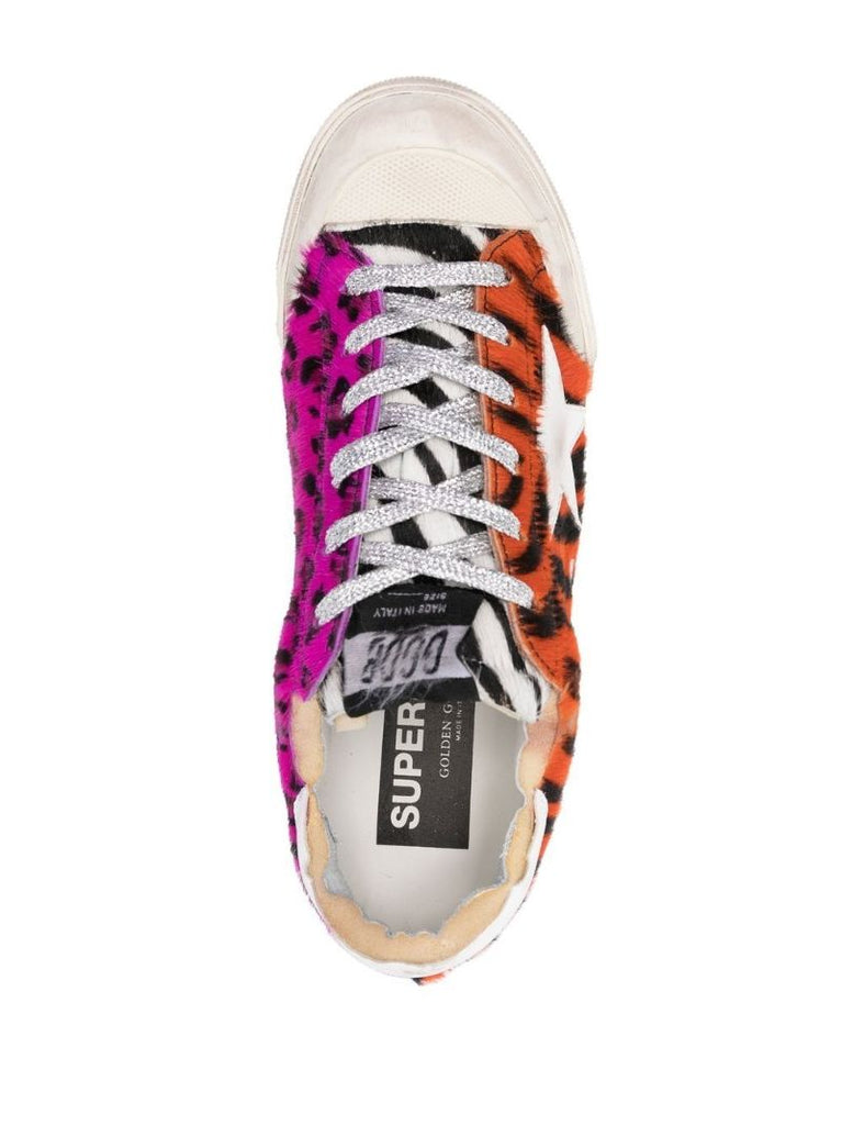 Orange Super-star Low-top Leather Sneakers