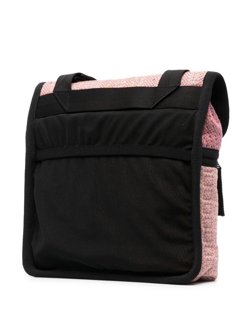 Pink Knitted Jacquard Messenger Bag