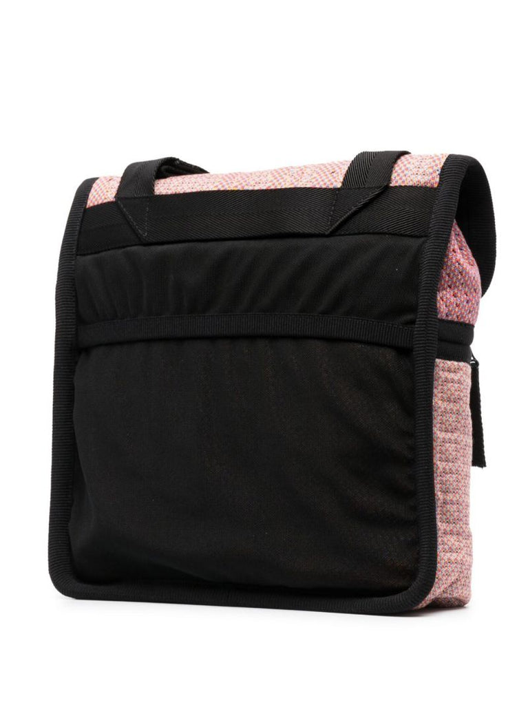 Pink Knitted Jacquard Messenger Bag