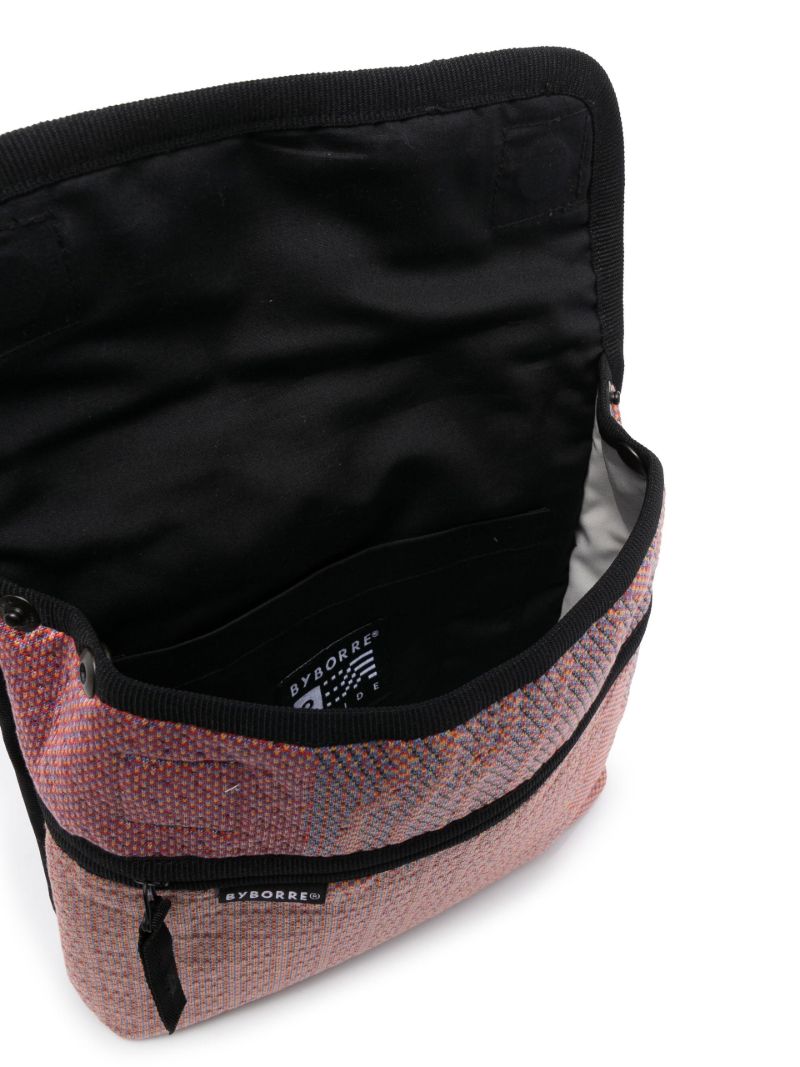 Pink Knitted Jacquard Messenger Bag