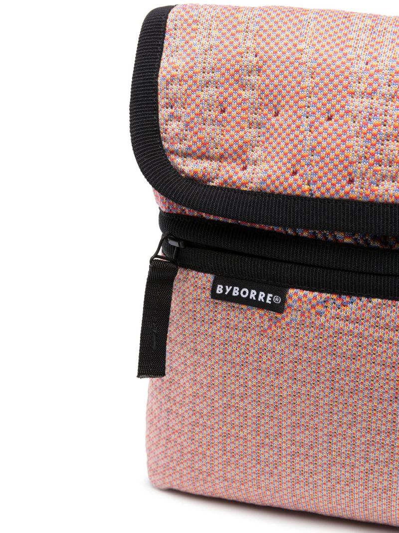 Pink Knitted Jacquard Messenger Bag