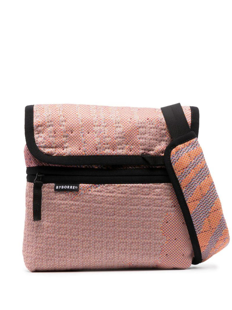 Pink Knitted Jacquard Messenger Bag