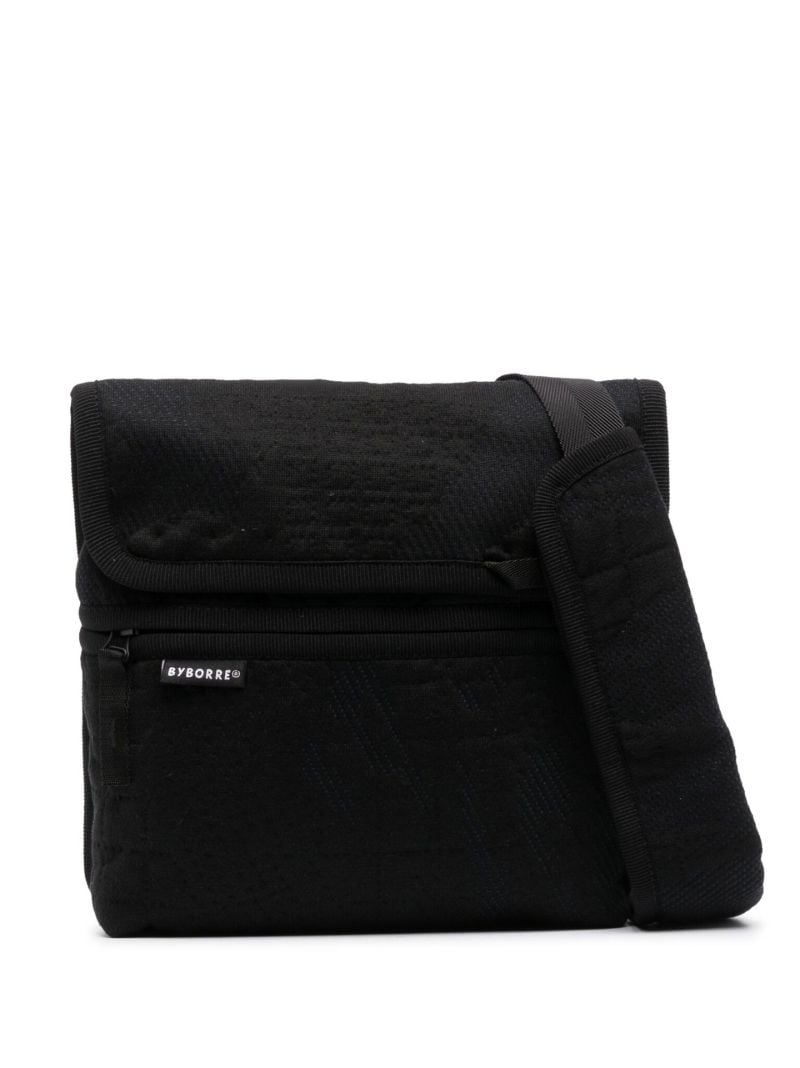 Black Knitted Jacquard Messenger Bag