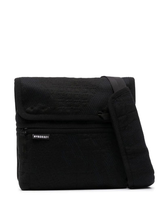 Black Knitted Jacquard Messenger Bag