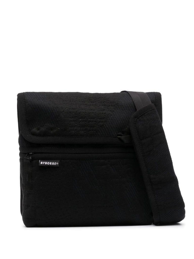 Black Knitted Jacquard Messenger Bag