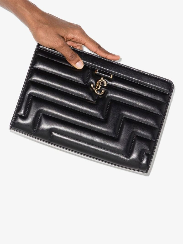 Black Varenne Quilted Leather Clutch Bag