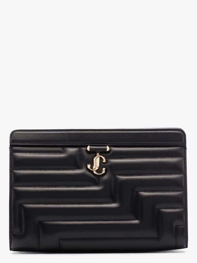 Black Varenne Quilted Leather Clutch Bag