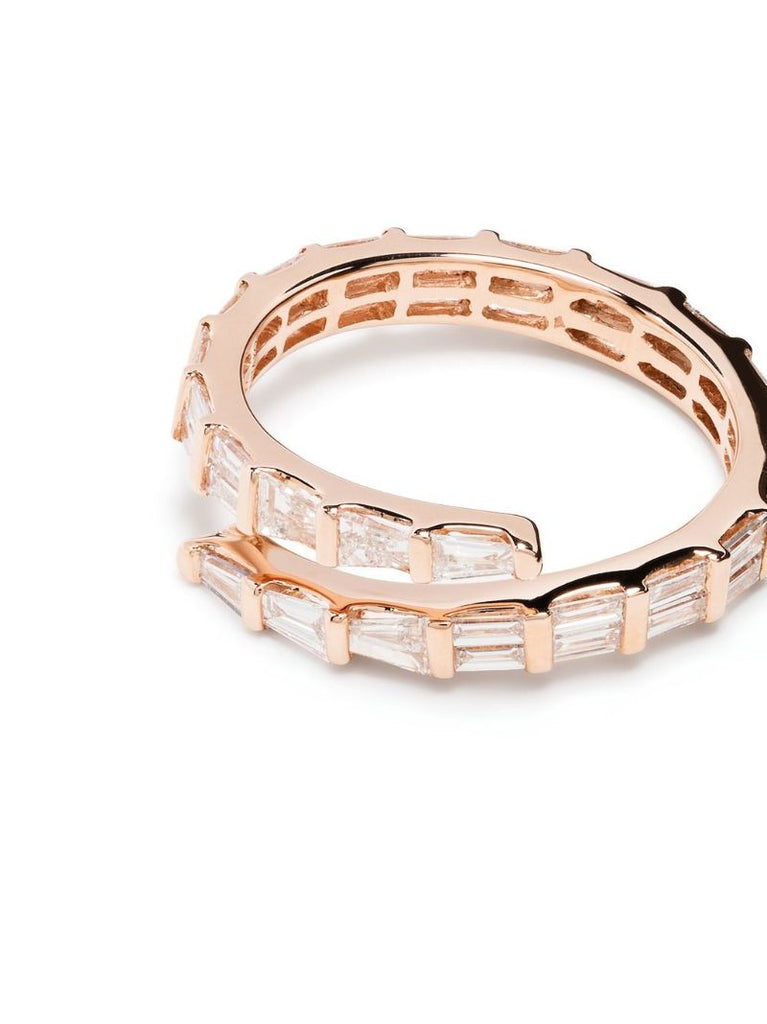 18k Rose Gold Coil Diamond Ring
