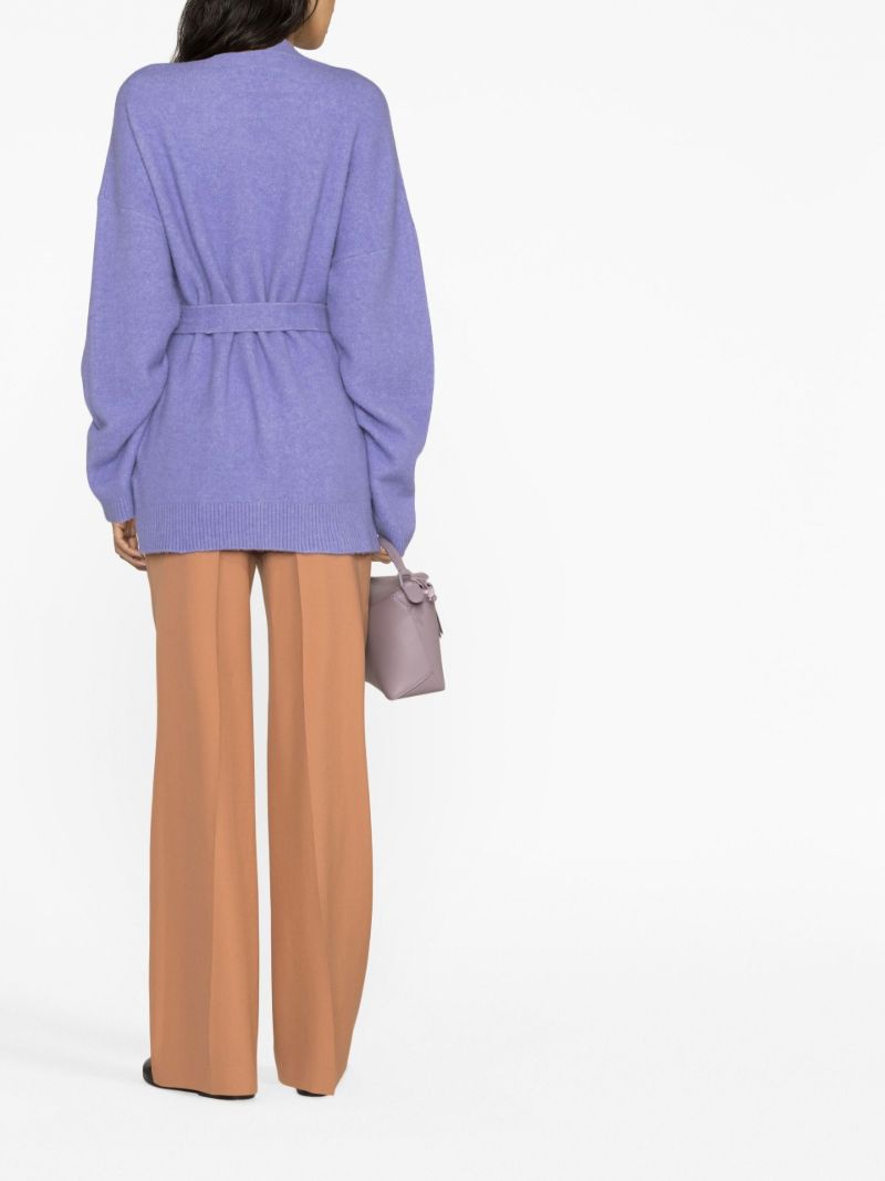 Purple Esre Belted Cardigan