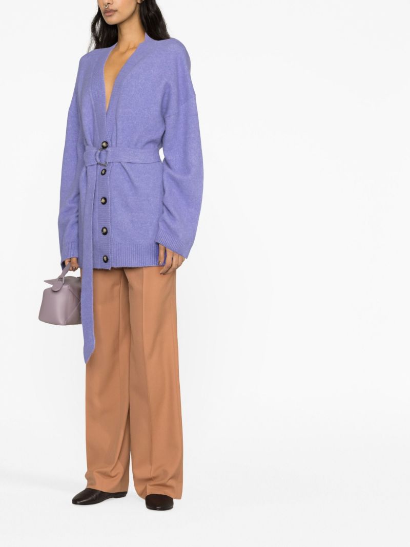 Purple Esre Belted Cardigan