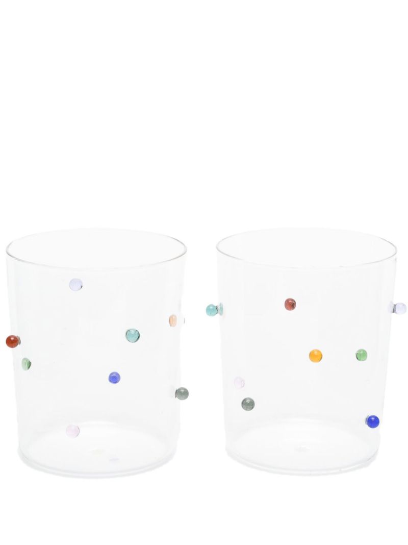 Clear Pomponette Glass Goblet Set