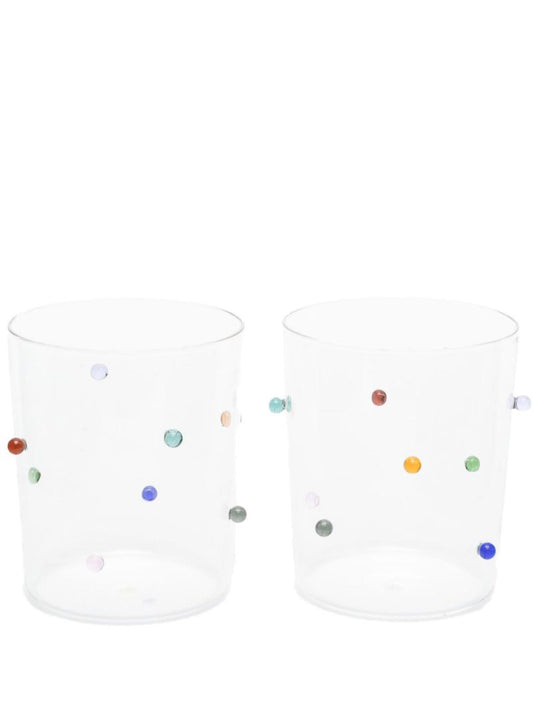 Clear Pomponette Glass Goblet Set