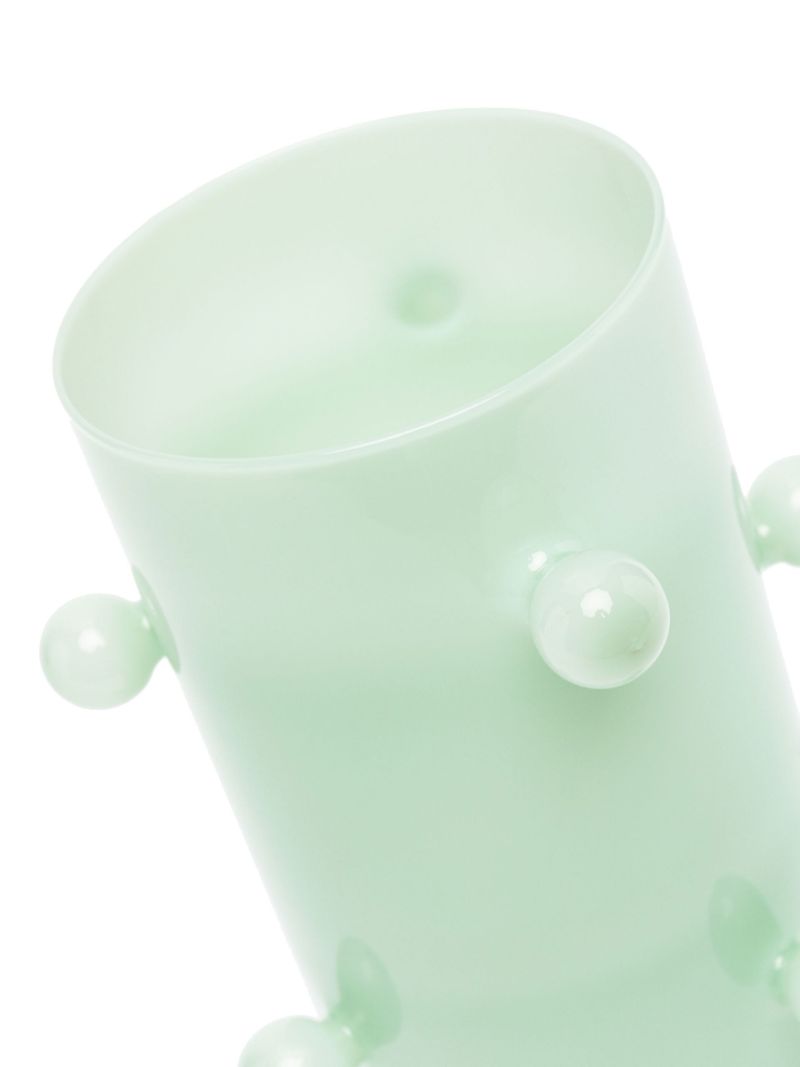 Green Pomponette Glass Vase