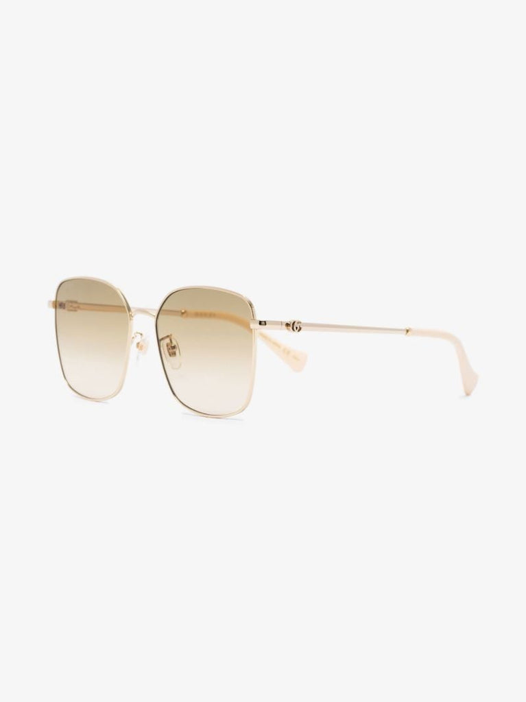 Gold Tone Oversized Square Sunglasses