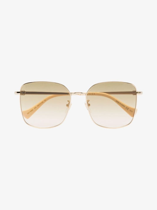 Gold Tone Oversized Square Sunglasses