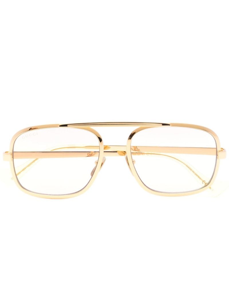 Gold-tone Pilot-frame Optical Glasses