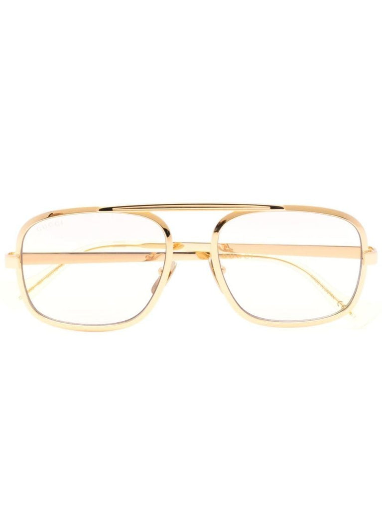 Gold-tone Pilot-frame Optical Glasses