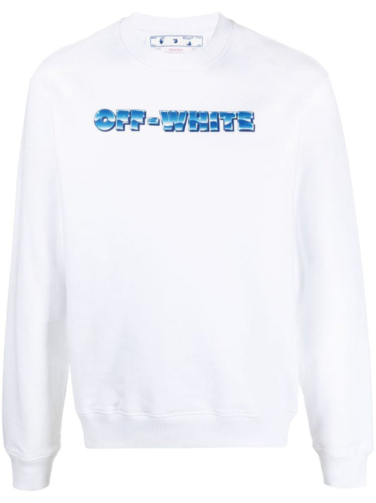 White Blue Metal Arrow Cotton Sweatshirt