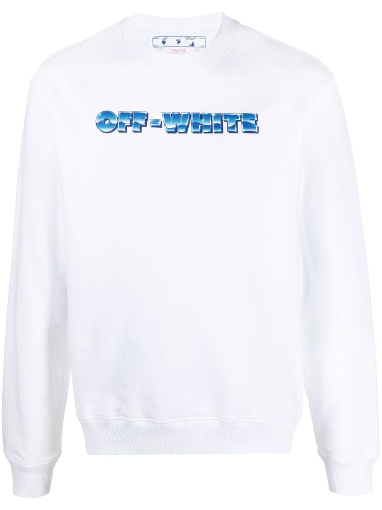 White Blue Metal Arrow Cotton Sweatshirt
