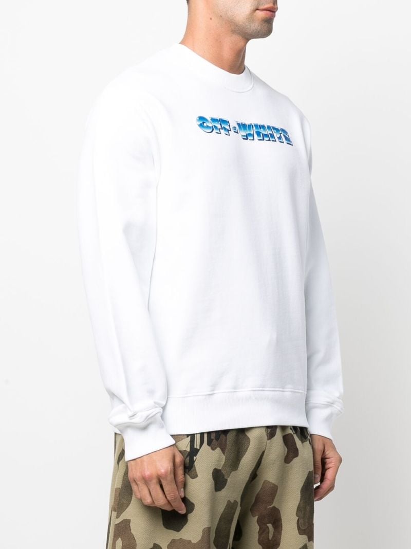 White Blue Metal Arrow Cotton Sweatshirt
