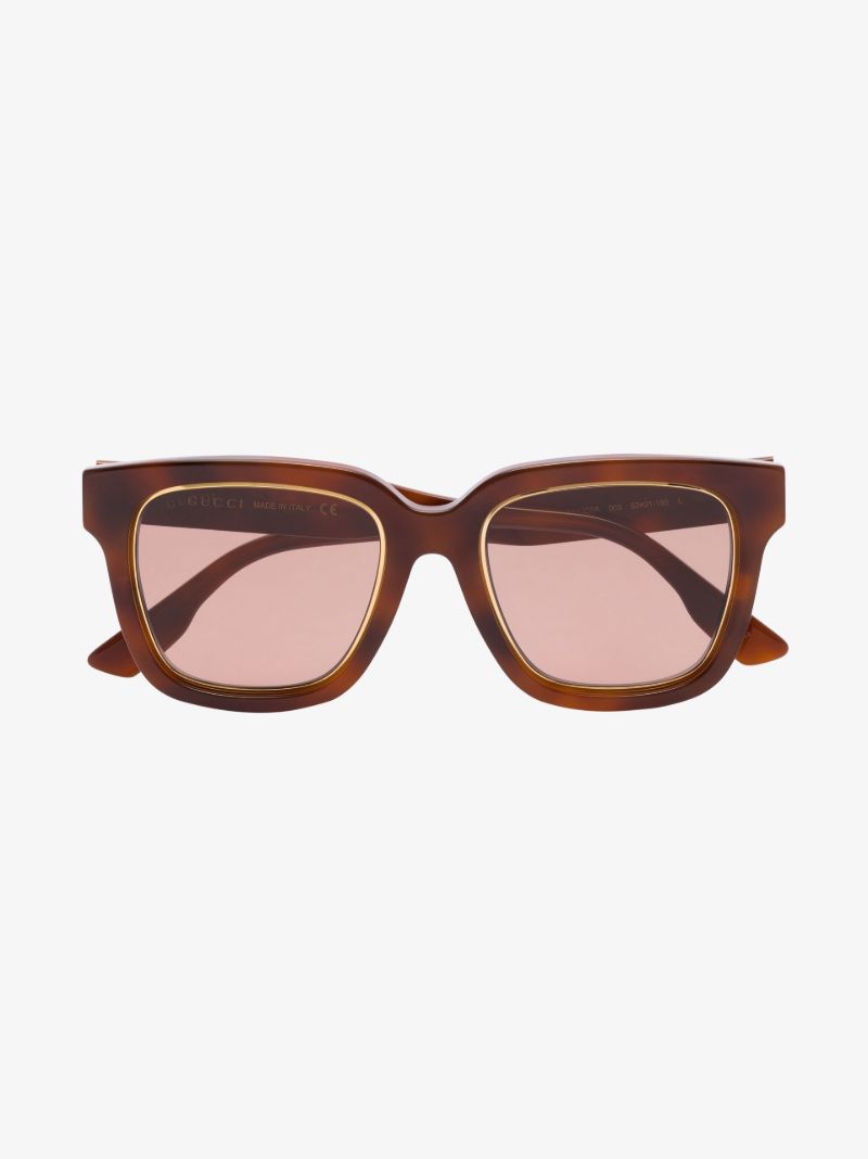 Brown Havana Oversized Square Sunglasses