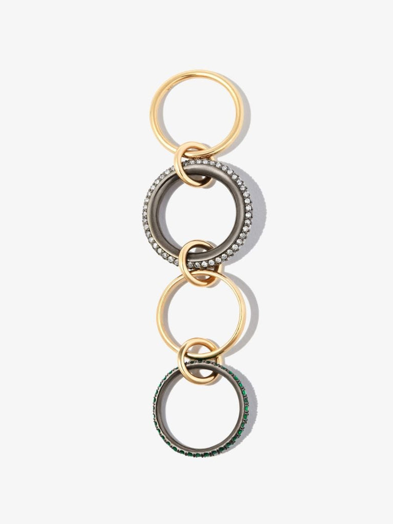 18k Yellow Gold Vega Diamond and Emerald Ring