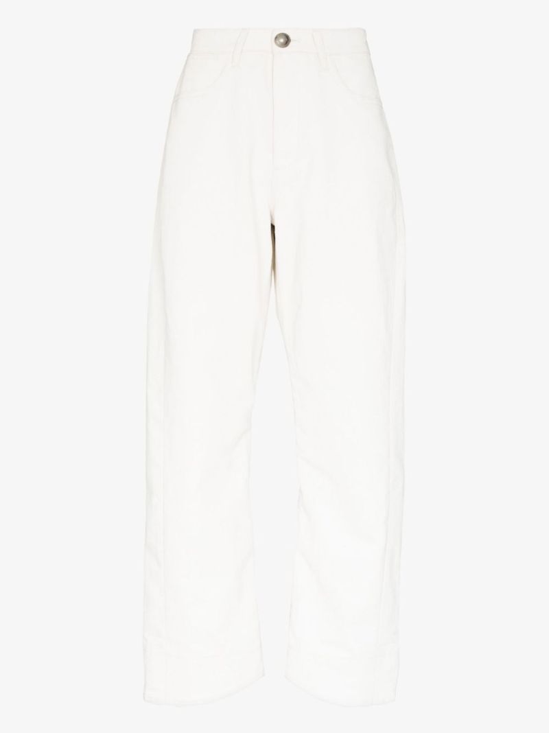 White High Waist Tapered Jeans