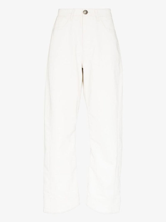White High Waist Tapered Jeans