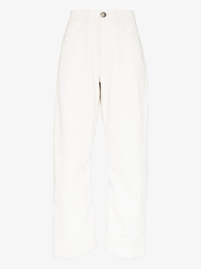 White High Waist Tapered Jeans