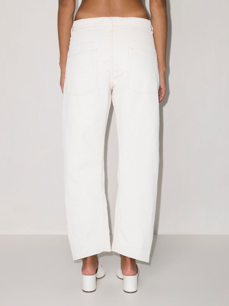White High Waist Tapered Jeans