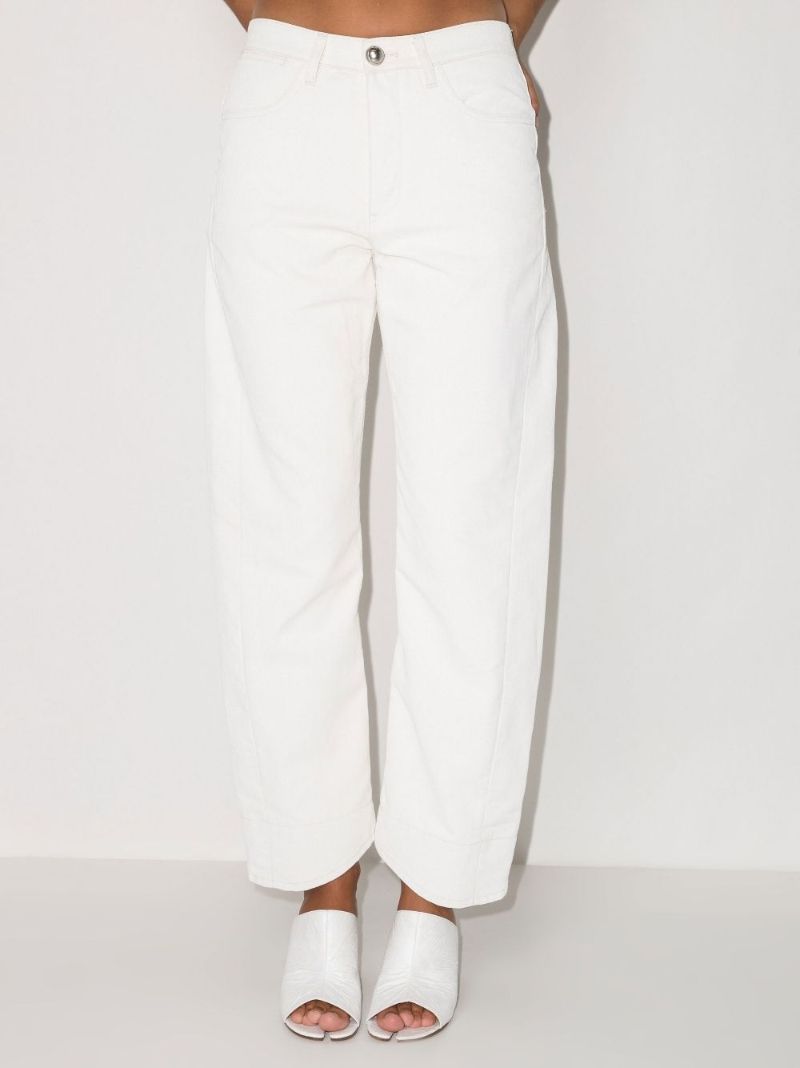 White High Waist Tapered Jeans