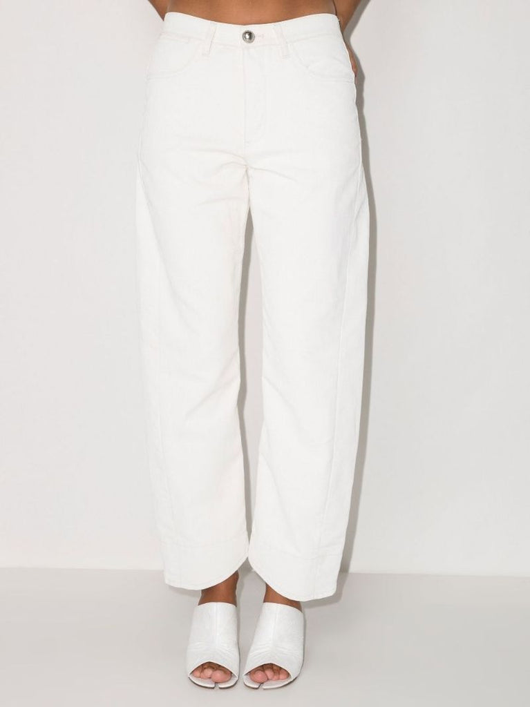White High Waist Tapered Jeans