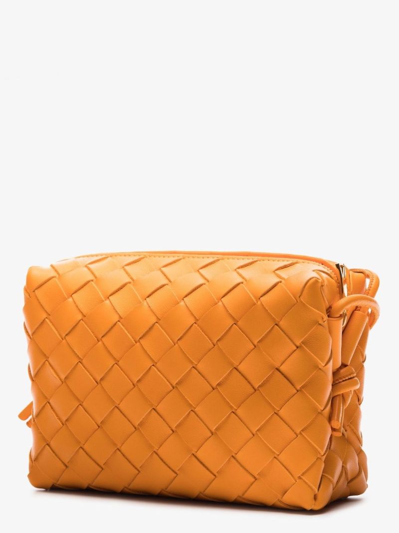 Orange Mini Loop Leather Cross Body Bag