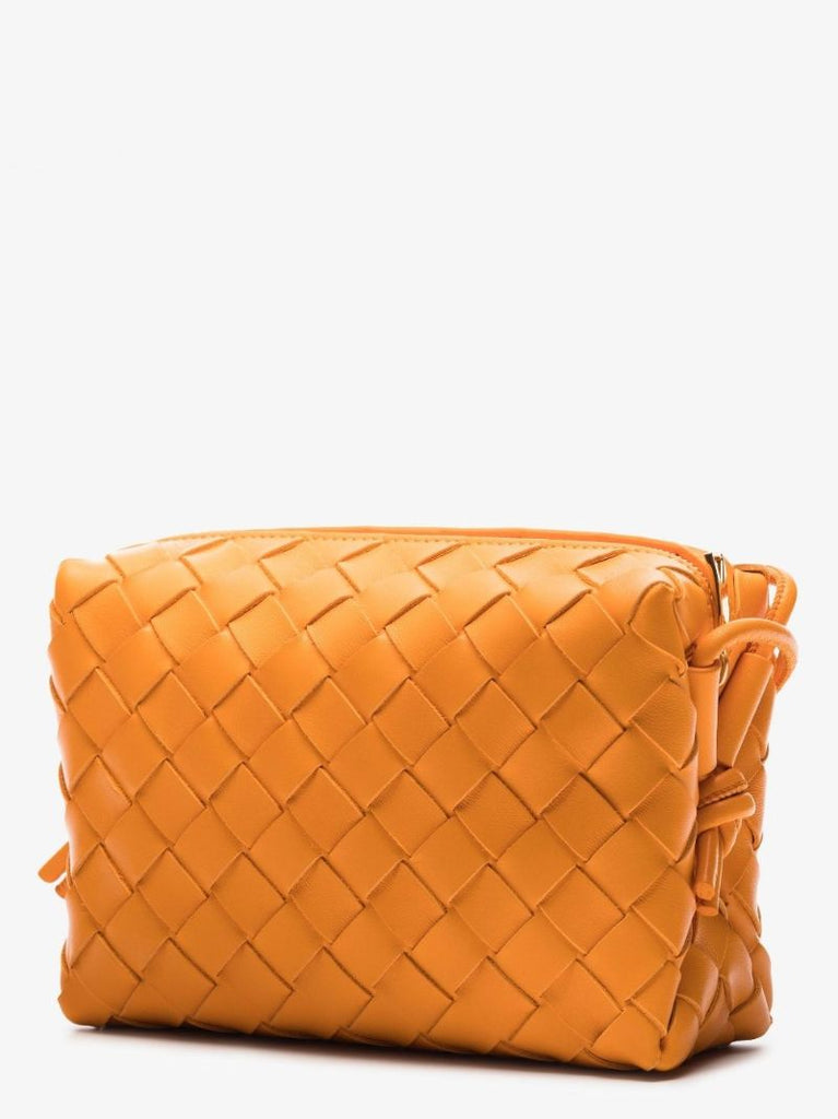 Orange Mini Loop Leather Cross Body Bag
