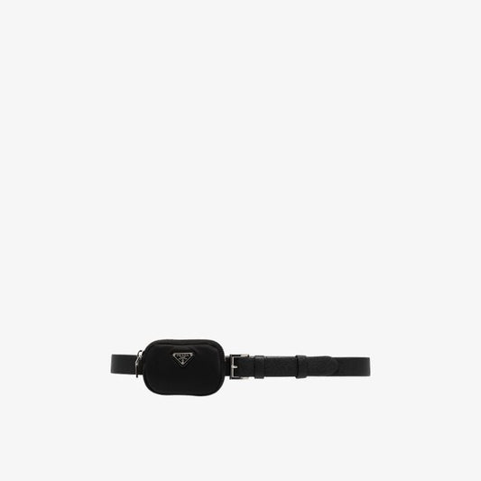 Black Saffiano Leather Pouch Belt