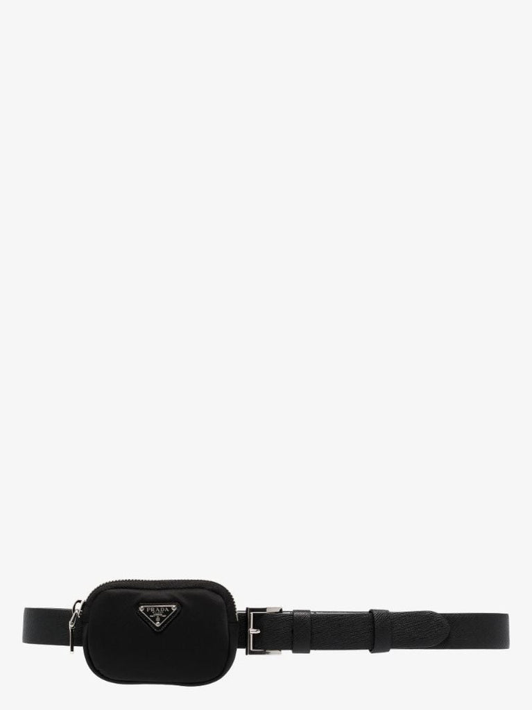 Black Saffiano Leather Pouch Belt