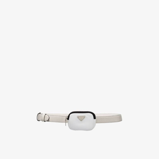 Logo Plaque Zipped Pouch Belt