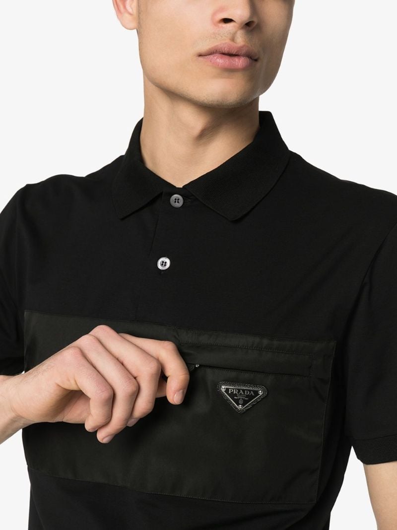 Nylon-panelled Stretch-cotton Polo Shirt