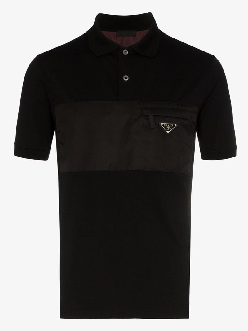 Nylon-panelled Stretch-cotton Polo Shirt
