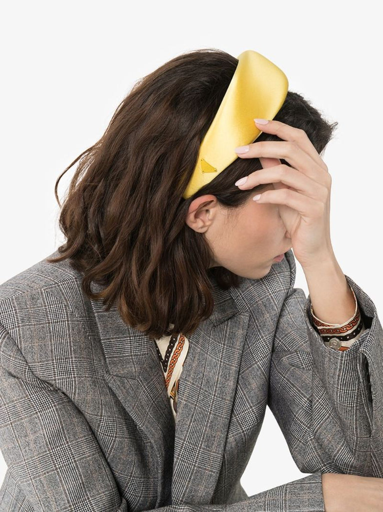 Yellow Logo Silk Headband