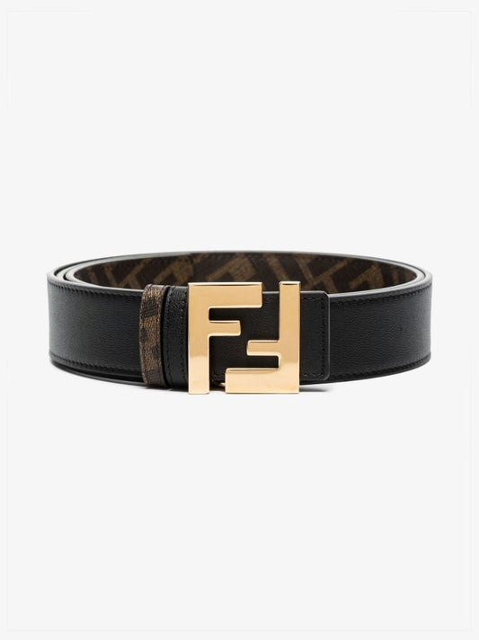 Black Ff Reversible Leather Belt