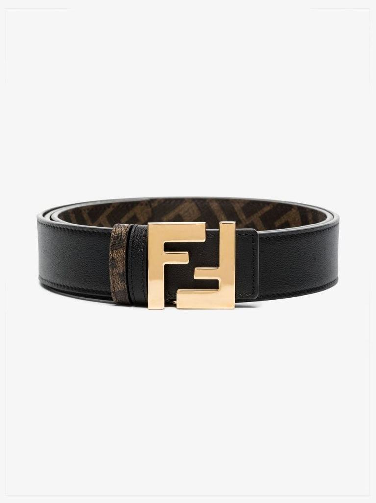 Black Ff Reversible Leather Belt